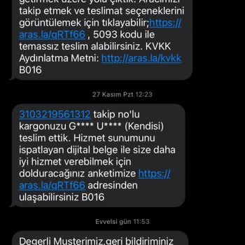 Aras Kargo Kristal Şube Kargomuzu Kaybetti