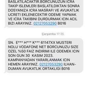 Vodafone Net Hattım Kapalı Olmasına Rağmen İ**** D**** Mesaj Atıyor