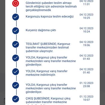 Aras Kargo Kargoyu Kapıma Teslim Et Dediğim Halde Şubeye Bırakmış