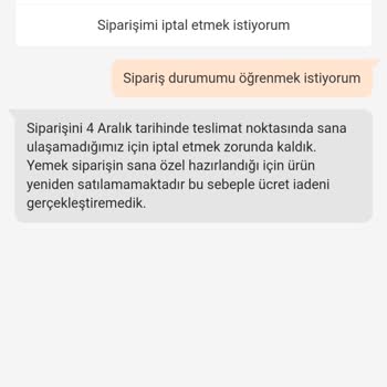 Trendyol Yemek Yemeğimi Getirmedi Üstelik Parasını Da İade Etmedi