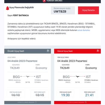 THY Da Yaşanan Sorunlardan Kaynaklı Bireysel Mağduriyetin Giderilmesi