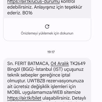 THY Da Yaşanan Sorunlardan Kaynaklı Bireysel Mağduriyetin Giderilmesi