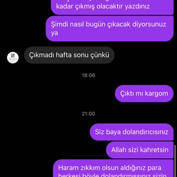 Mellon Çikolata Sipariş Alıp Parayı Alıp Geri Dönüt Olmaması