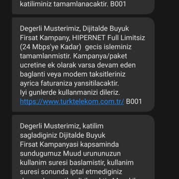 Türk Telekom Evde İnternet İptal Edilmiş