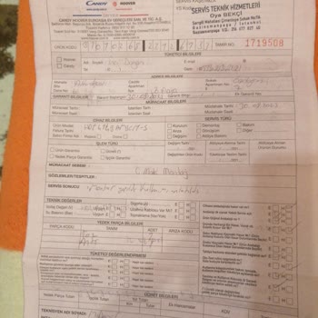 Hover Marka Kurutmalı Çamaşır Makinesi Motoru Fabrikadan Hatalı