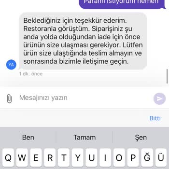 Getir Siparişin Gecikme Durumu