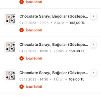 Chocolate Sarayı Sürekli İptal Edilen Sipariş
