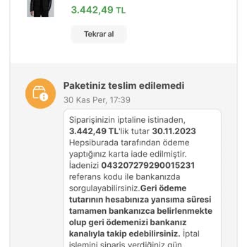 Hepsiburada Kurye Dağıtımda Olan Lufian Montun Çeşitli Bahanelerle İptal Edilmesi
