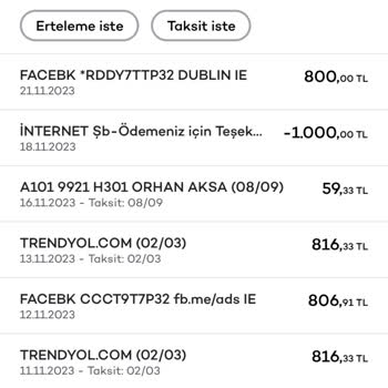Facebook İzinsiz Kredi Kartı Çekimi