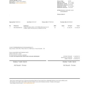 Hepsiburada Casper E650 Model Çalışmayan Bilgisayar Göndermeleri