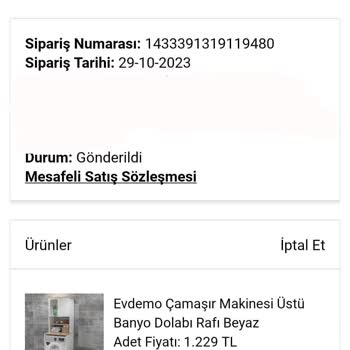 Evdemo Lojistik Dolabımızı Teslim Etmiyor