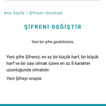 Watsons Şifre Değişme İşlemi Olmuyor