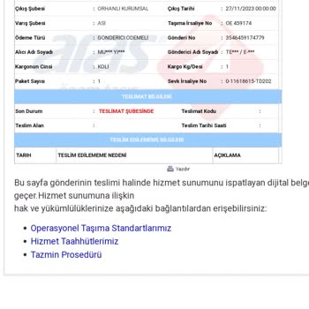 Aras Kargo Kargomu Başkasına Teslim Etmiş