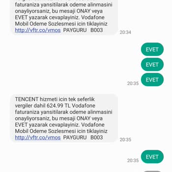 Vodafone Mobilden Benim Haberim Olmadan Ödeme Yapılmış