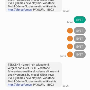 Vodafone Mobilden Benim Haberim Olmadan Ödeme Yapılmış