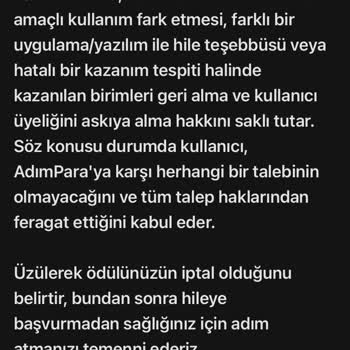 Adım Para Haksız Ürün İptali