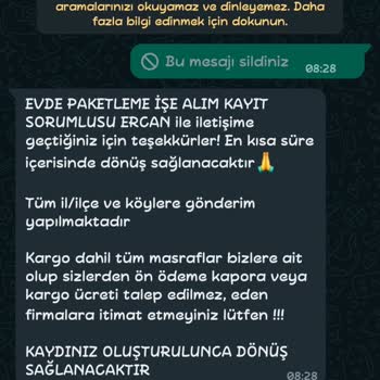 Ersağ Paketleme Evde Ek İş İmkanı Şikayet