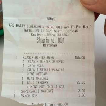 Arby's Çalışan Bilgisizliği Ve Kalitesiz Hizmet