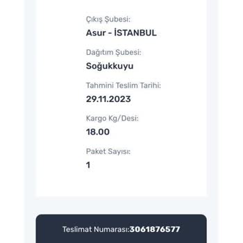 Sürat Kargo Kargomu Kaybetti (Bursa Soğukkuyu Şubesi)