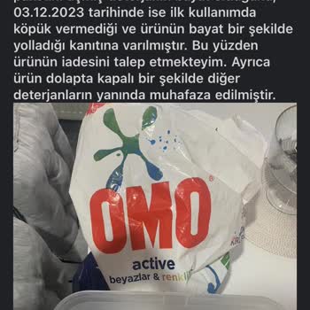 Epttavm Bozulmuş OMO Deterjan Yolladı