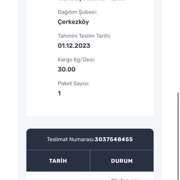 Sürat Kargo Esenyurt Aktarma Siparişimi Teslim Etmiyor