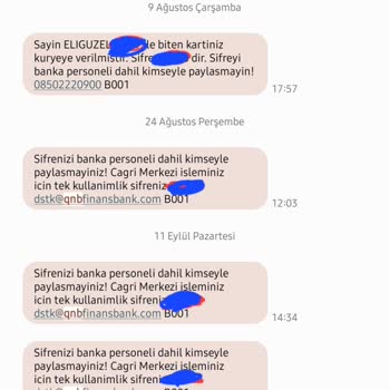 QNB Finansbank Kartım4 Aydır Gelmedi