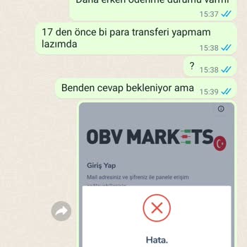 Obv Markets Den Paramı Alamıyorum
