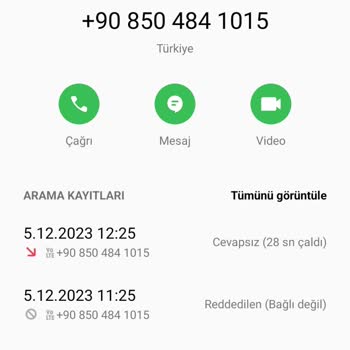 0850 484 10 15 Sürekli Rahatsız Eden Numara