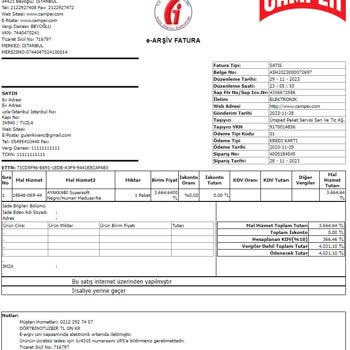 Camper Ayakkabı Ödemesi Alınmış Faturası Düzenlenmiş İptal Edilen Ürün