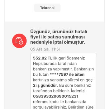 Hepsiburada Dan Şikayetçiyim. Tutarsız Bahaneyle Ürün İptal Ediyor
