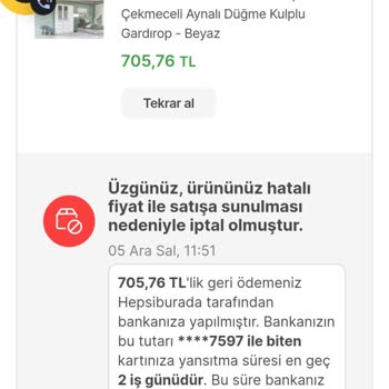 Metalia Hepsiburada Dan Şikayetçiyim. Tutarsız Bahaneyle Ürün İptal Ediyor