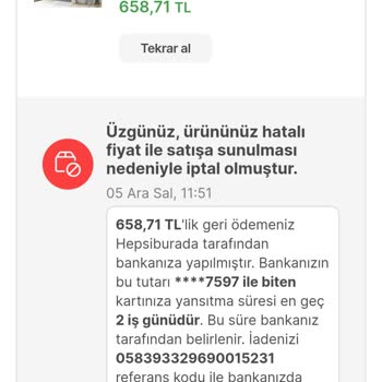 Metalia Hepsiburada Dan Şikayetçiyim. Tutarsız Bahaneyle Ürün İptal Ediyor