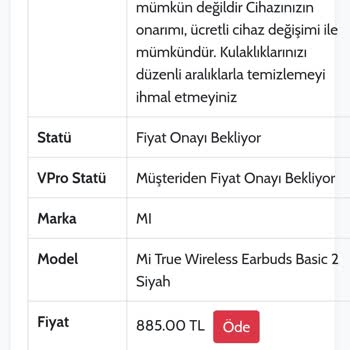Xiaomi Garanti Kapsamı Dışı Kulaklık Sorunu
