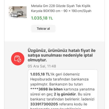Hepsiburada Tek Taraflı Sipariş İptal Etti
