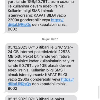 Turkcell İnterneti Açmadığım Halde İnternetim Gidiyor Ve Paket Aşımı Yapılıyor