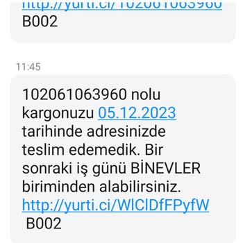 Yurtiçi Kargo Sipariş Getirmediği Halde Getirdik Yoktunuz Diyor.
