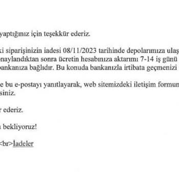 Bershka Ücret İadesi Yapılmadı