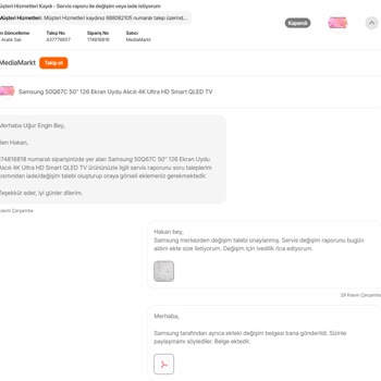 Samsung Arızalı TV Değişim Sorunu