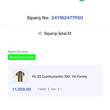Fenerium Siparişim Teslim Edilmedi