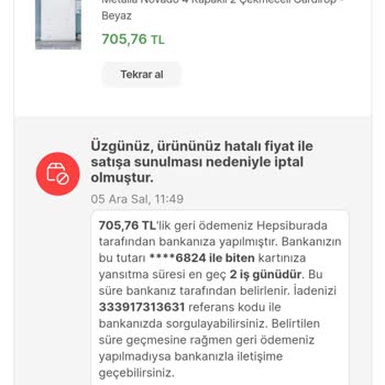 Hepsiburada Ürün Bilgim Dışında İptal Ediliyor.