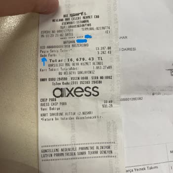 Bernardo İade Edilmeyen Tutar Ve Teslim Edilemeyen Ürünler.