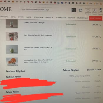 English Home Teslim Etmediği Siparişi Teslim Edildi Gösteriyor.