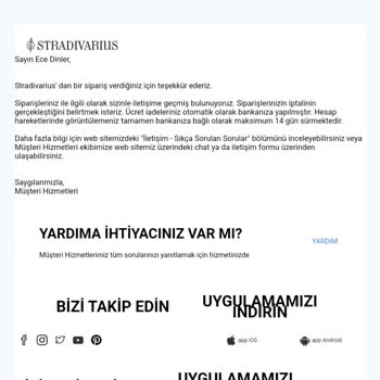 Stradivarius Online Siparişte İptal Ettikleri Ürün Geri Ödemesini Yapmadılar