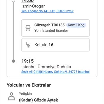 Kamil Koç Yolculuk Esnasında Güzergah Ve Dolayısıyla Süre Değişimi