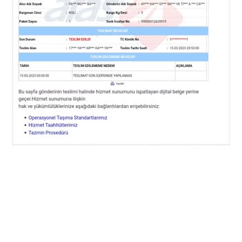 Aras Kargo Gelmeyen Kargo Yanan Araç Para İadesi