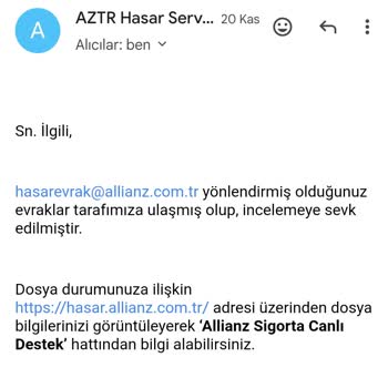 Allianz Sigorta Geri Ödeme Yapmıyor
