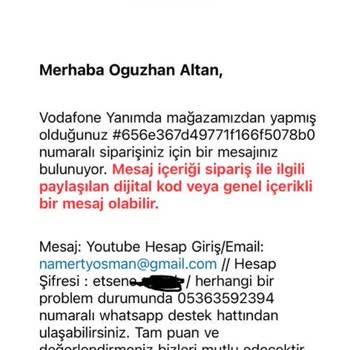 Vodafone Ücret İadesi Yapmıyor