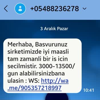 0548 823 62 78 Tanımadığım Numaradan Gelen Başvuru Mesajı