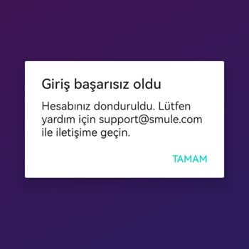 Smule Hesabımı Kapatmışlar Tekrar Acımasını İstiyorum