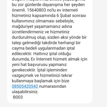 Vodafone Net Deprem Bölgesi Faturalandırma Ve Yasal Takip